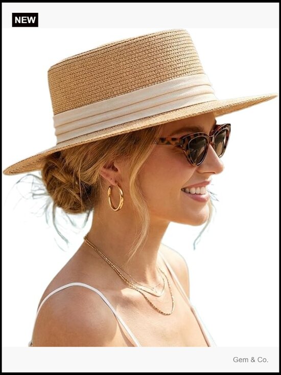 Women\'s Wide Brim Straw Sun Hat UPF 50+ Beach Travel